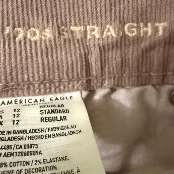 American Eagle Taupe/Mauve  Stretch Corduroy Pants size 12 - Picture 4 of 9
